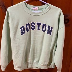 Distressed Boston pullover